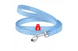 Collar WAUDOG Re-cotton светоотражающий поводок для собак и котов (голубой) XS