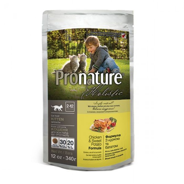 Pronature Holistic Kitten Chicken&Sweet Potato сухой корм с курицей и бататом 0,34 кг