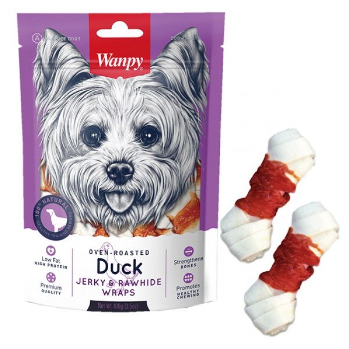 Wanpy Duck Jerky & Rawhide Wraps лакомство для собак с уткой 100 г