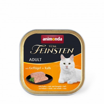 Animonda Vom Feinsten Adult with Poultry + Veal влажный корм с птицей и телятиной для кошек 100 г