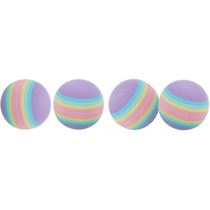 Trixie набор игрушек для кошек Мячики радужные 3,5 см (4 шт)