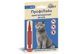 ProVet ПрофиЛайн противопаразитарные капли для кошек до 4 кг от блох и клещей (1 пипетка 0,5мл)