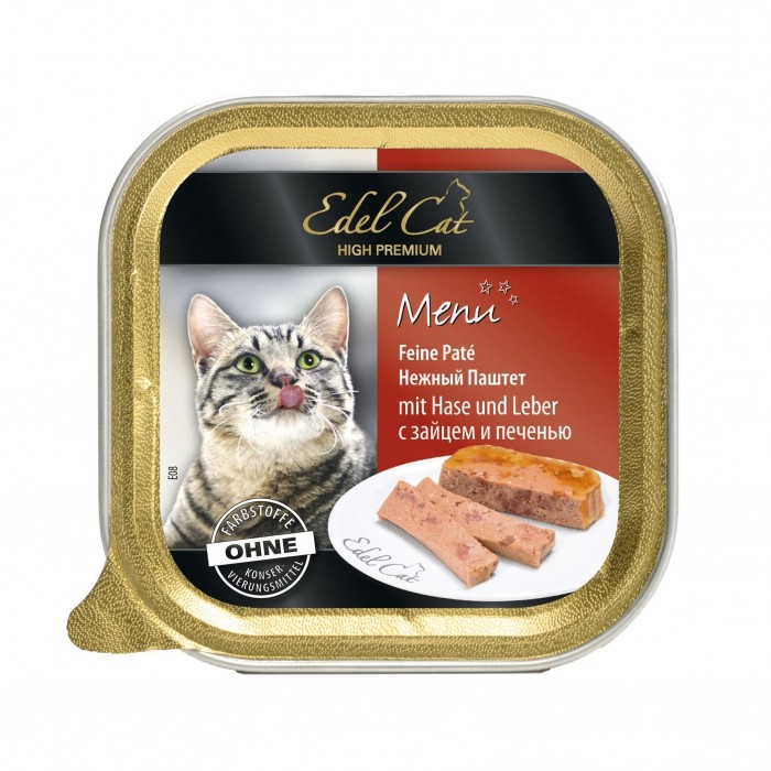 Edel Cat Паштет с зайцем и печенью для кошек 100g