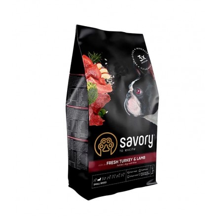Savory Small Breed rich in Fresh Turkey and Lamb для собак малых пород 1 kg