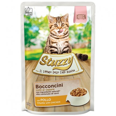 Stuzzy Chicken for Kitten влажный корм для котят с курицей в соусе 85г*24шт