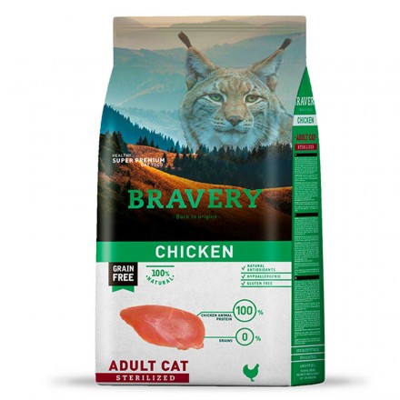 Bravery Chicken Adult Cat Sterilized сухий корм для стерилізованих котів з куркою 0,6 кг