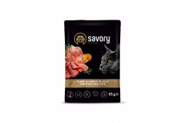 Savory Sterilised Cat Pouch with Turkey & Carrot in Jelly вологий корм для стерилізованих котів 85 г