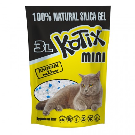 Kotix Mini силикагелевый наполнитель для котов без аромата 3 л