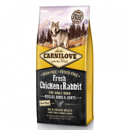 Carnilove Fresh Chicken and Rabbit for Adult dogs із куркою та кроликом для дорослих собак усіх порід 12 kg