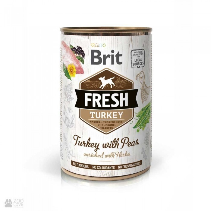 Brit Fresh Turkey with Peas з індичкою та горошком для собак 400g