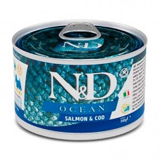 Farmina N&D Ocean Grain Free Dog Adult Mini Salmon & Cod для собак малих порід з лососем та тріскою 140 г