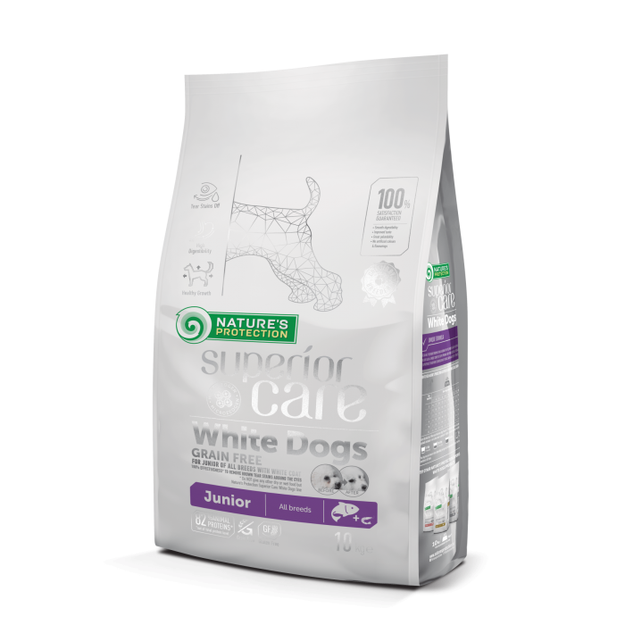 Nature's Protection Superior Care White Dogs Grain Free Junior All Breeds для цуценят з білим забарвленням 10 кг