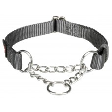 Trixie Premium ошейник для собак мини и средних пород с металлической цепочкой (графитовый) S–M 30–40см/15мм