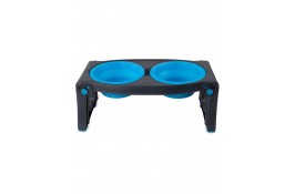 Dexas Adjustable Height Pet Feeder Pro Blue двойная миска на подставке 960 мл