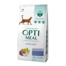 Optimeal Adult Cat Sterilised Salmon сухий корм для котів з лососем 1,5 кг