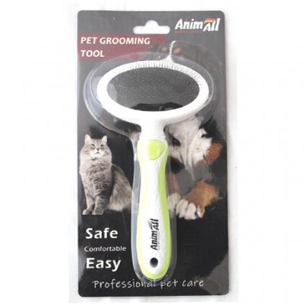 AnimAll Groom пуходерка для тварин розмір М (зелена)
