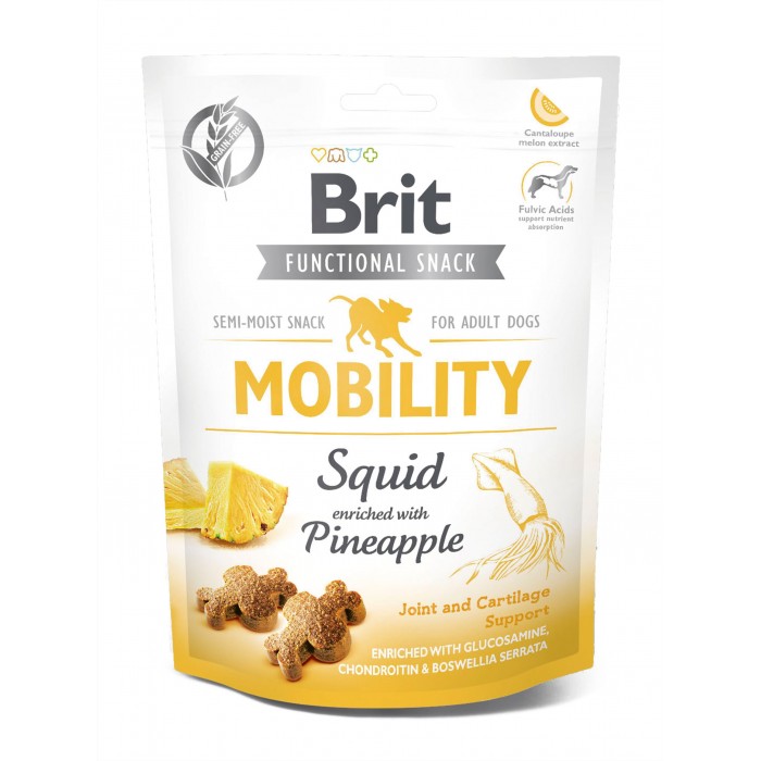 Brit Care Dog Snack Mobility Лакомства c кальмаром и ананасом для собак, 150г