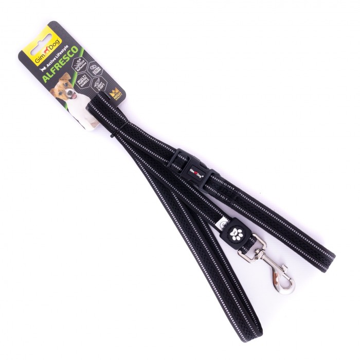 GimDog Alfresco повідець для собак середніх та великих порід (чорний) M-L