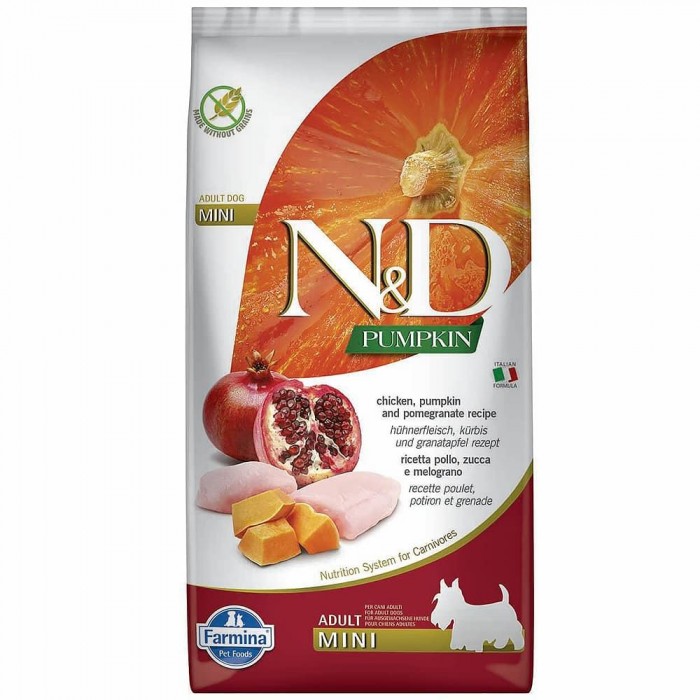 Farmina N&D беззерновий сухий корм для собак дрібних порід з куркою, гарбузом та гранатом 0,8 кг