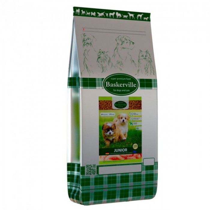 Baskerville Junior сухой корм для щенков и молодых собак с птицей 7,5 кг