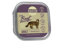 Araton Adult cat with beef влажный корм для взрослых стерилизованных котов с говядиной 85г