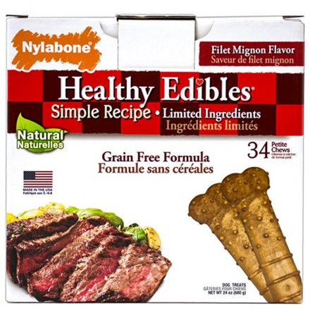 Nylabone Healthy Edibles Petite ласощі для собак малих порід до 7кг з чутливим травленням 34шт/уп (9,5см)