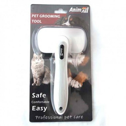 AnimAll Groom пуходерка для животных с автоматической системой очистки (серая)
