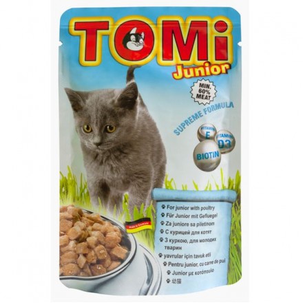 TOMI JUNIOR влажный корм для котят с птицей в соусе 100 г