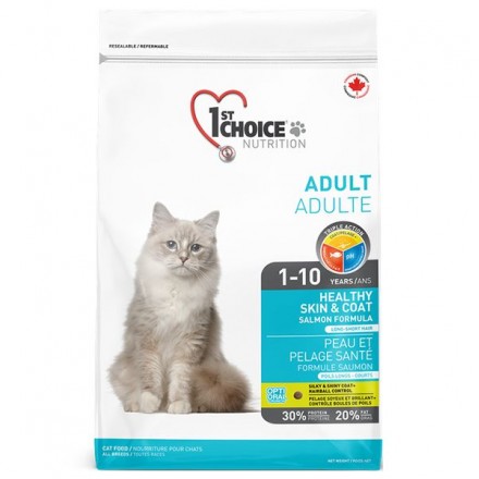 1st Choice Adult Healthy Skin & Coat сухой корм для кошек с лососем 10 кг
