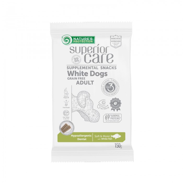 Nature's Protection Superior Care White Dogs Hypoallergenic & Dental Care для собак с белым окрасом 150 г*6шт.