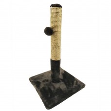 Пухнастики когтеточка для котов столбик на подставке (джут) шоколад 30×55 см