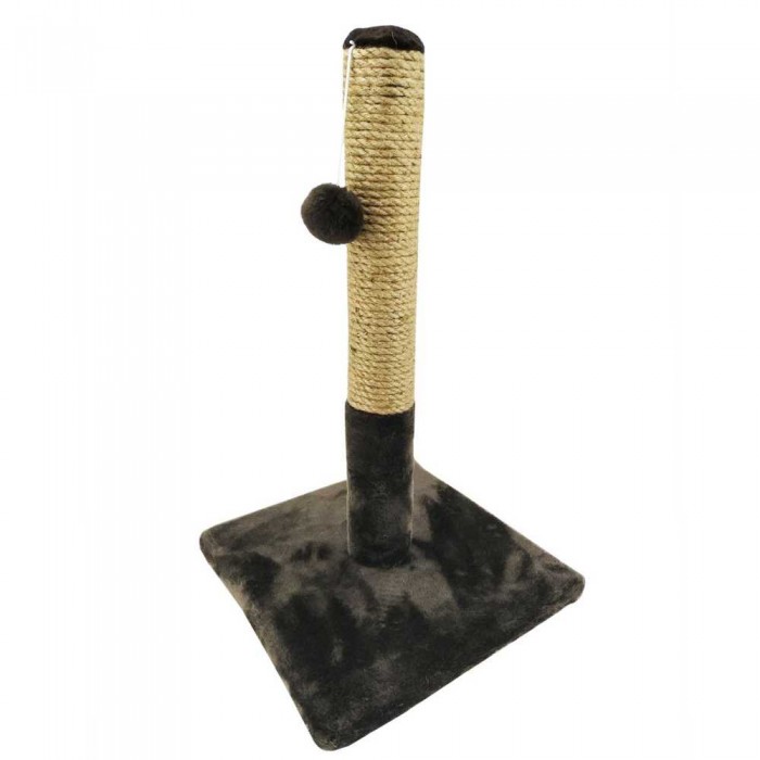 Пухнастики когтеточка для котов столбик на подставке (джут) шоколад 30×55 см