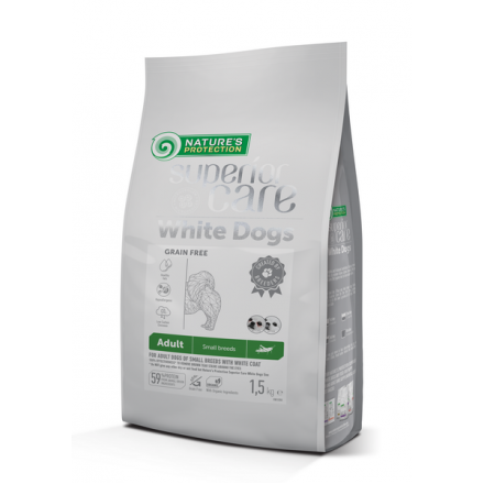 Nature's Protection Superior Care White Dogs Grain Free with Insect Adult Small Breeds з білою шерстю 1,5 кг