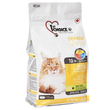 1st Choice Senior Mature Less Aktiv сухой корм для котов пожилого возраста 2,72 кг