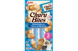 INABA Churu Bites для кошек с курицей, тунцом и морским гребешком 3 шт*10 г