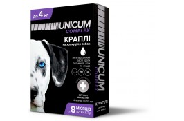 Unicum COMPLEX капли от блох, клещей и гельминтов на холке для собак 0-4 кг