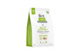 Brit Care Dog Sustainable Adult Adult Medium Breed корм для собак средних пород  с курицей и насекомыми 3 кг