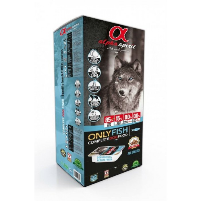 Alpha Spirit Wild Fish напіввологий гіпоалергенний корм для собак з риби 9 кг (45 х 200г)