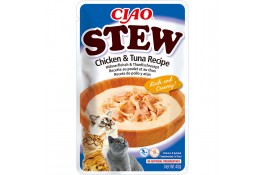 INABA CIAO Stew влажный корм для котов с тушеной курицей и тунцом 40 г