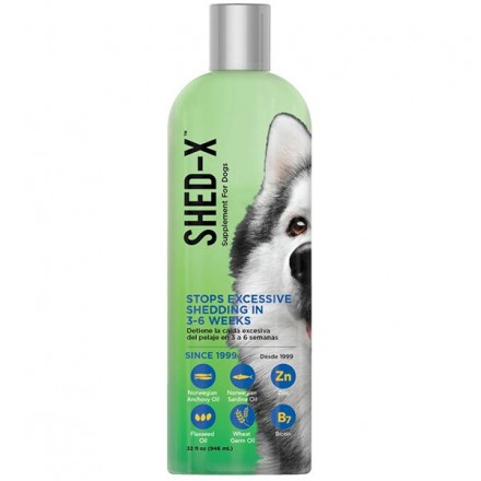SynergyLabs Shed-X Dog добавка для уменьшения линьки и улучшения качества шерсти у собак 946 мл