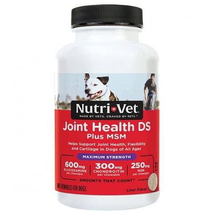 Nutri-Vet Joint Health DS Plus MSM Maximum Strength для суставов и связок у собак 60 табл.