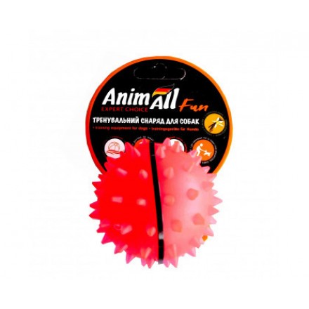 AnimAll Fun іграшка для собак "М'яч-каштан" (коралова) 5 см​