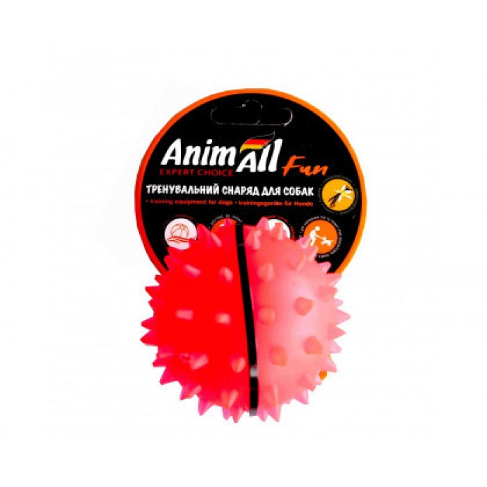 AnimAll Fun іграшка для собак "М'яч-каштан" (коралова) 5 см​