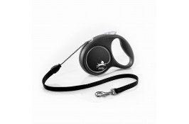 Flexi Black Design поводок-рулетка (трос) для собак средних пород черного цвета размер M: 5 м/20 кг