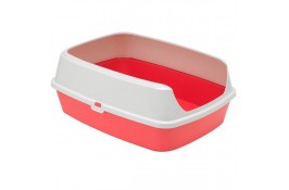 Moderna Maryloo туалет с бортиком для кошек (коралловый) 50х38х16 см