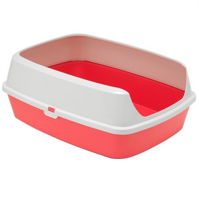 Moderna Maryloo туалет с бортиком для кошек (коралловый) 50х38х16 см