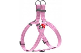 Collar WAUDOG Re-cotton светоотражающая шлея с QR паспортом для собак (розовая) L