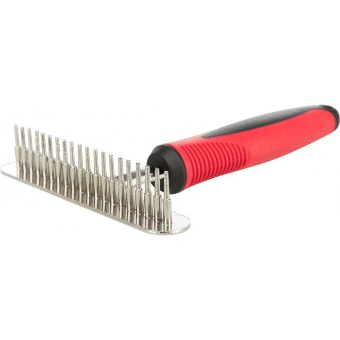 Trixie гребінець-граблі дворівневі з рідкісним зубом для догляду за підшерстям котів і собак 11х16см