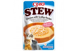 INABA CIAO Stew влажный корм для котов с тушеной курицей и гребешком 40 г