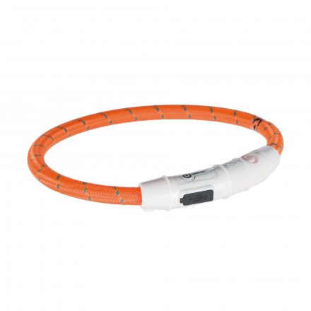 Trixie USB Flash ошейник для собак полиуретановый светящийся (оранжевый) XS-S 35 cм/ 7мм